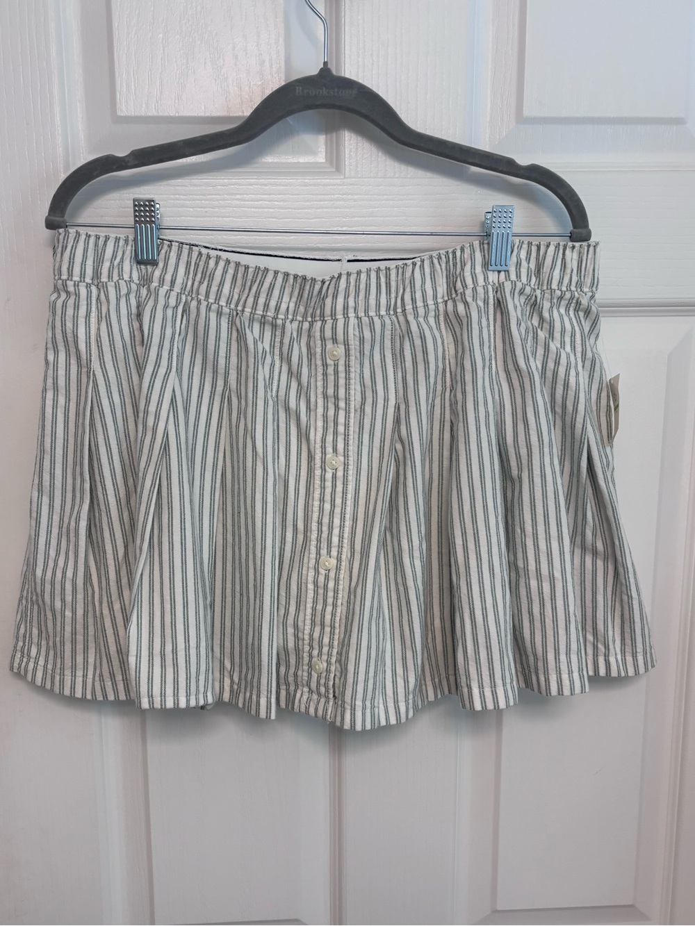 aerie White and blue Striped Button-Front Skort